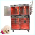 Stainless Steel Veterinary Therapy Oxygen Infrared Warm Heated Cage with IV Pole