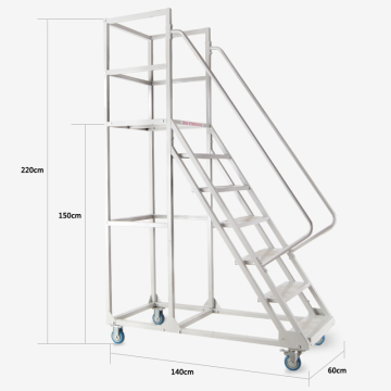 Mobile Platform Ladder Warehouse Seven-step Climbing Ladder