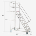 Mobile Platform Ladder Warehouse escada de sete etapas