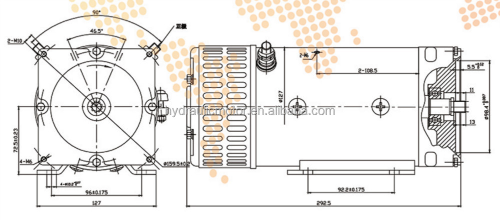 Motor DC de cepillo eléctrico de alta potencia de 24V de 3kW 2973A