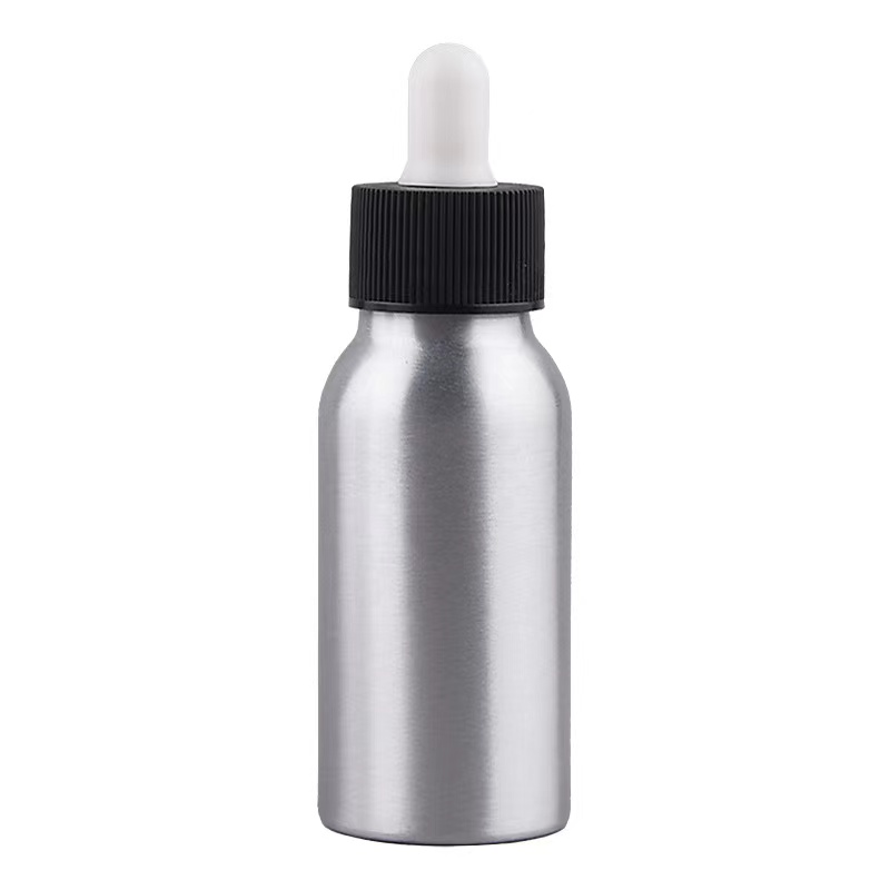 Varios tamaños botellas de gotero de tornillo de aluminio cosmético vacío