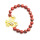 Red Jasper 8MM Round Beads Stretch Gemstone Bracelet with Diamante alloy rabbit Piece