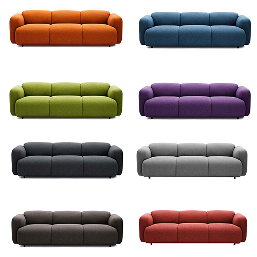 Fabric Upholstered Swell Sofa