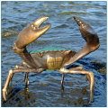Decoración del mar Decoración Vida del sello Estatua grande del cangrejo de cobre amarillo