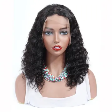Yeswigs Deep Wave Human Hair Wig 13*4 Lace Front Short Bob, Unprocessed Brazilian Virgin Hair Wig Wet and Wavy