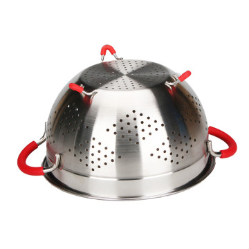 Red Rubber Grip Handle Colander