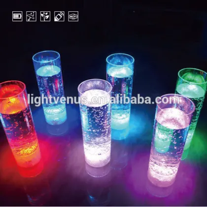 Battery changeable color changing shot glass cylindrical cup