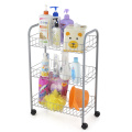 3 tier metal wire trolley with wheels