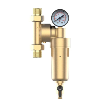 Copper Market Pickling 360 Universal Installation Prefilter - 40 Micron Brass Water Filter for Household/Kitchen