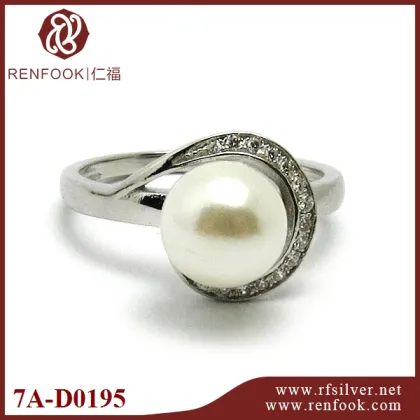 Antique silver rings jewellery pearl diamond engagement ring