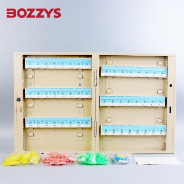 BOZZYS 305x50x385mm Stainless Steel Wall-Mounted Key Cabinet with 32 Key Positions for LOTO Safety Lockout