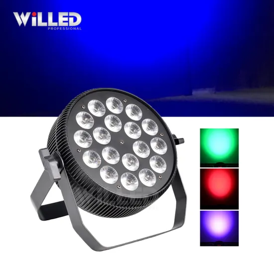 Infrared LED Parcan PER54 PAR64 High Brightness RGBWA UV 18x10W Flat PAR Projector Lighting