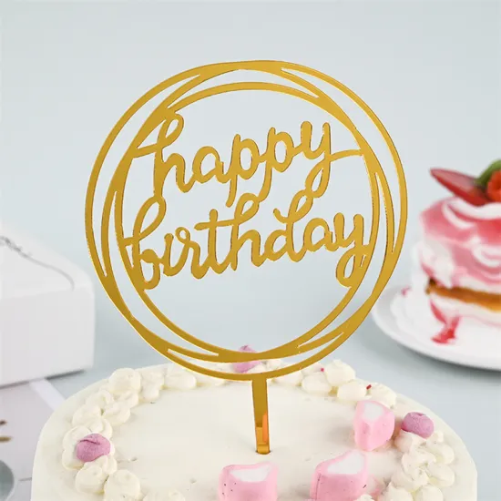 Cake Toppers: Acrylic Happy Birthday & Christmas Decorations