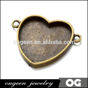 Nickle & Lead free Antuque brass colour Zinc Alloy heart shape cabochon bezel settings