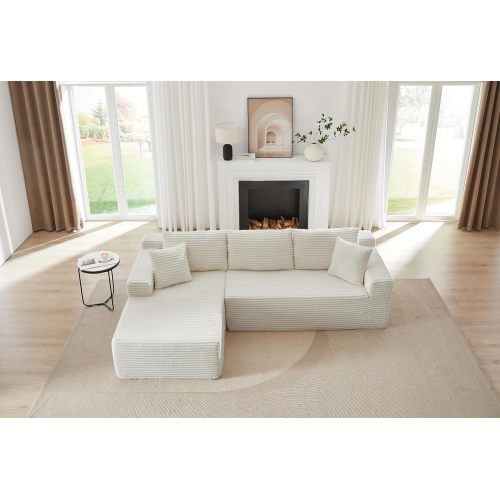 Elegant Modern Ribbed Sofa