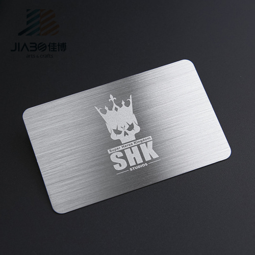 Biglietto da visita in metallo laser personalizzato con carta di credito in acciaio inossidabile
