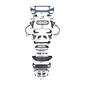 Mercedes-Benz GLB Class X247 2020-2022 Body Kit - Upgrade to GLB35 AMG Bumper Set with Grille