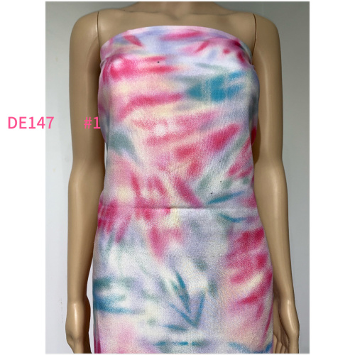 Dernier tissu de popline à cravate imprimé coloré à viscose doux Stocklot