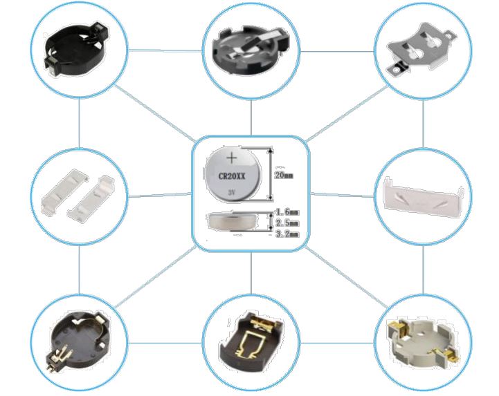 CR2016 CR2025 CR2032 battery holder