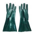 PVCディップグリーン保護安全作業砂質手袋