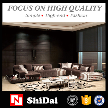 Hot sale leisure fabric corner sofa set with rack design G1116