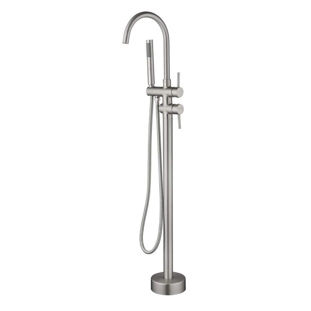 Brass Brushed Nickel Self Standing Tub Faucet Filler