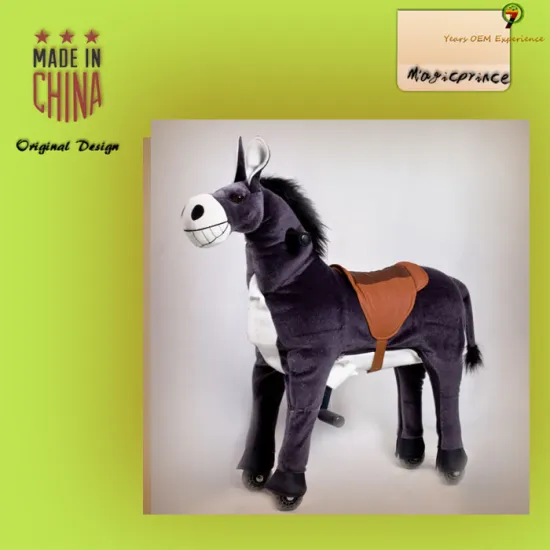 Imported plush Walking animal horse riding toy