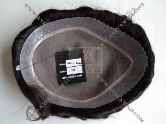 Human Hair Men's Mono Toupee (AV-TP05A)