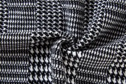 Women's Knitted Jacquard Turtleneck Swallow Gird Poncho Cape