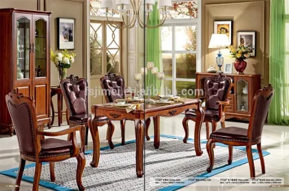 long Wooden Dining table and chairs