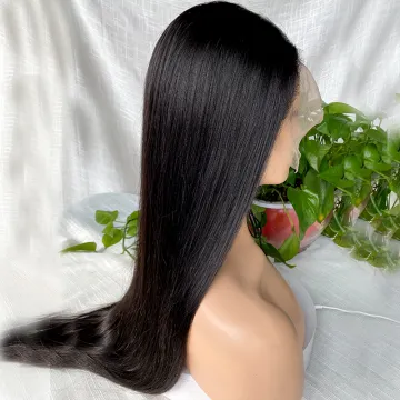 100 Unprocessed Straight Hair Full Lace Wig Human Hair Free Sample Cuticle Aligned Virgin Brazilian Mink Swiss Lace Transparent