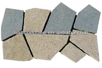 Mesh backed crazy granite paving stone