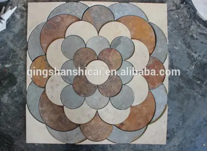 natural marble stone with nature slate floor flower mosaic tile