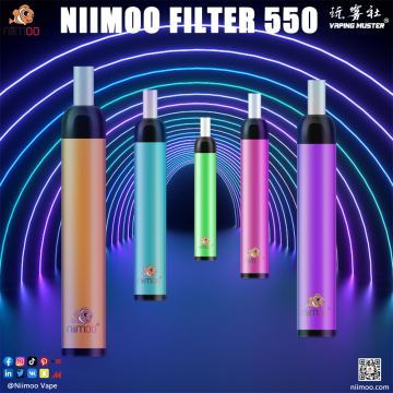 드립 팁이있는 550puffs 일회용 vape 펜