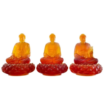 Large Crystal Liuli Buddha Statues and Sculptures for Wealth