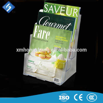 Transparent Acrylic 3 Tier Acrylic Brochure / Envelope Display Holders