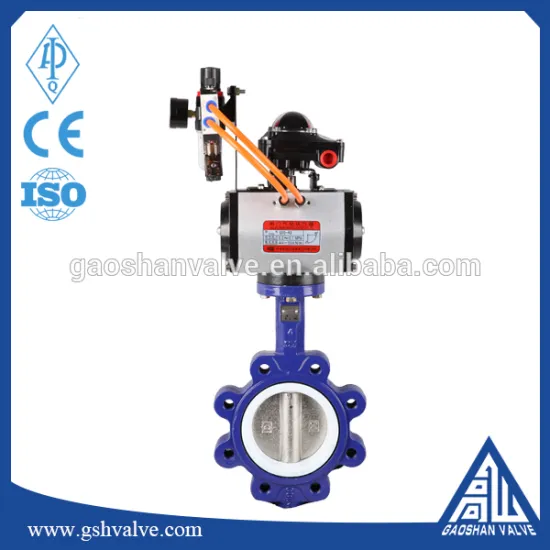 pneumatic actuator lug type PTFE seat butterfly valve
