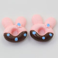 Kawaii Animal Rabbit Donat Resin Cabochons Food Miniature Figurine DIY Κοσμήματα Αξεσουάρ