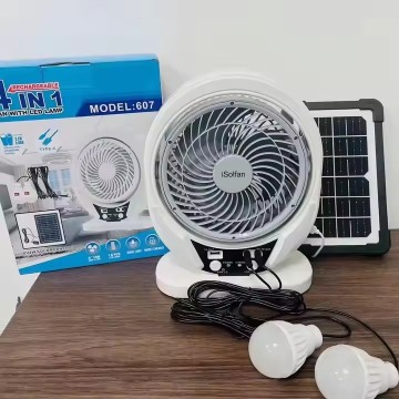 Ventile da tavolo a energia solare Isolfan con luce integrata e batteria ricaricabile