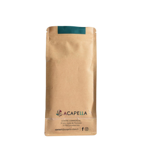 Laminated Heat-Sealable Kraft Coffee Bags With Zipper Closure