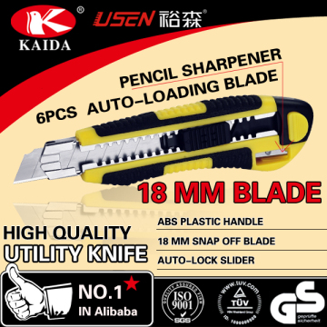 best selling 6 PCS self loading blade utility cutter knife