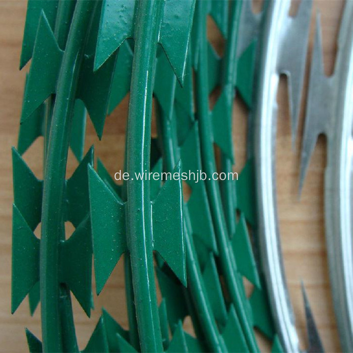 Grüne Farbe PVC beschichtete Concertina Razor Wire