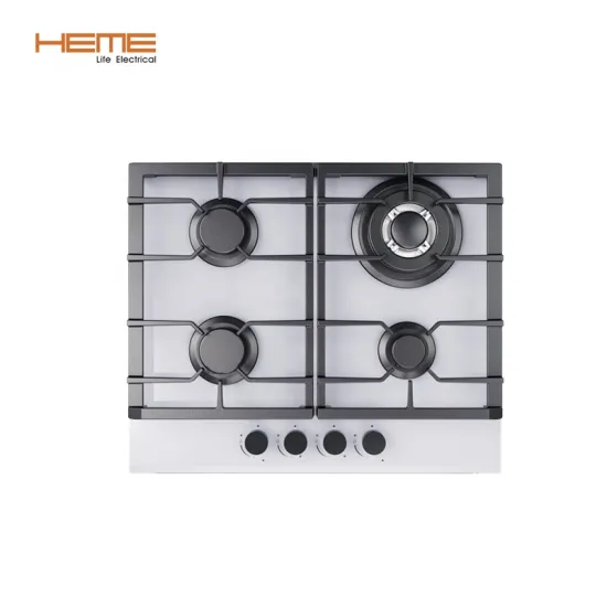 Chinese Factory White Glass 4 Burner Built-in Gas Hob