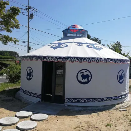 Baked Lacquer 4m White Mongolian Yurt Ger Tents