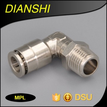 MPL Metal Push in Fittings 90 degree metal brass connection elbow quick connector