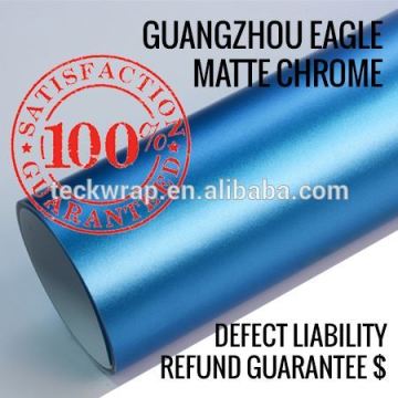 Metallic Matte Chrome Brushed Blue Vinyl Car Wrap Film 1.52*20M