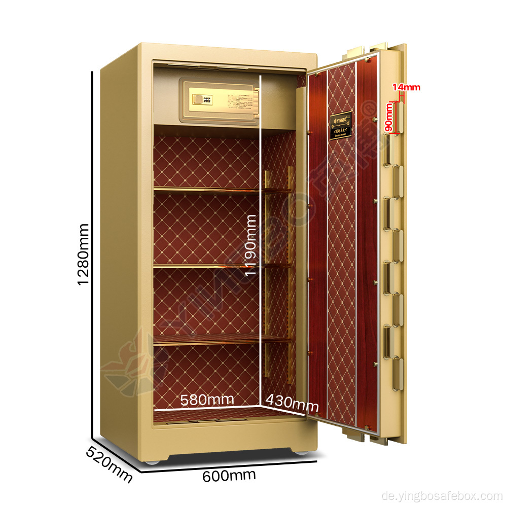 Home Massivstahl großer Kapazität Fingerabdruck Safe Box