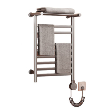 Electric Heated Towel Rack: Wall-Mounted Drying Rack with Top Shelf, Stainless Steel Bars (63*43CM)