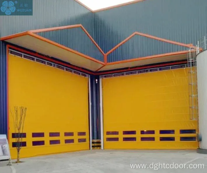 Wind Resistant Stacking PVC Fabric High Speed Door