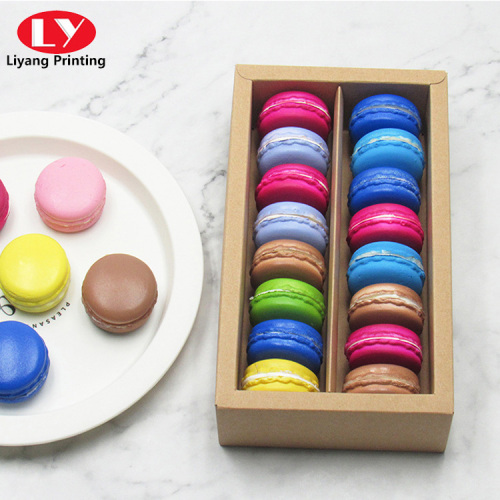 Macaron Kutuları Şeffaf Pencereli Kraft Kağıdı Ambalajı